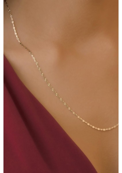 14 Ayar Altın Aynalı Kalem Valentino Zincir Kolye fiyatları