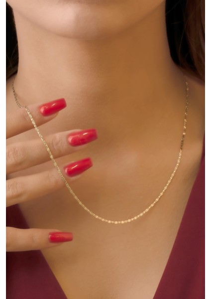 14 Ayar Altın Aynalı Kalem Valentino Zincir Kolye fırsatları