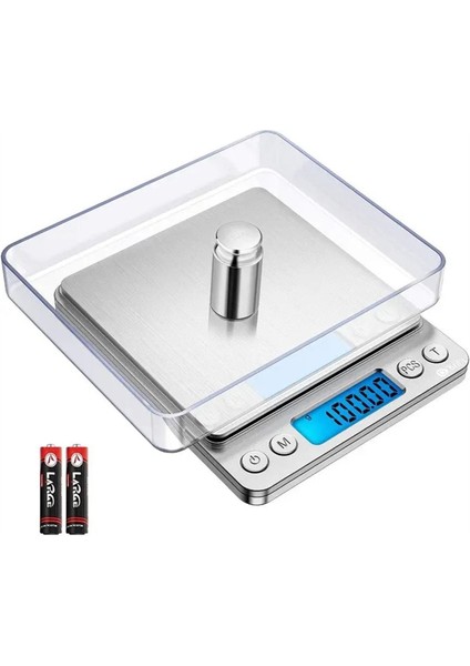 Hassas Terazi Professional LCD Ekran Mutfak ve Kuyumcu Epoksi Terazi Tartı - 500 Gr./0.01 Gr.