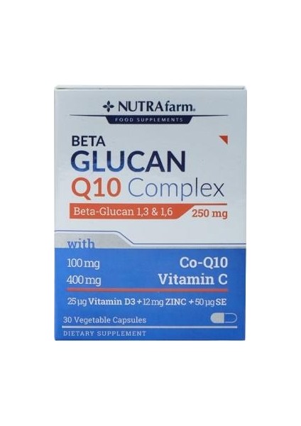 Nutrafarm Beta Glucan Q10 Complex 30 Kapsül