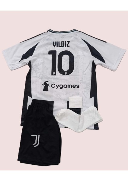 Juventus Kenan Yıldız Yeni Sezon 2024/25 10 Numara Çocuk Forması 4lü Set Çorap-Bileklik Hediyeli Sf