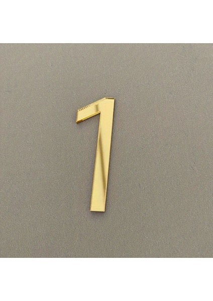 Kapı Daire Numarası 1 mm Gold Ayna Pleksi Yapışkanlı No - 1 Bir
