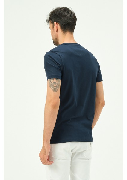 Lacivert Casual Sıfır Yaka Büyük Beden Bıg Sıze Erkek Tişört fırsatları