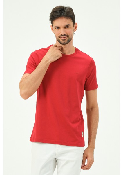 Kırmızı Casual Sıfır Yaka Büyük Beden Bıg Sıze Erkek Tişört modelleri