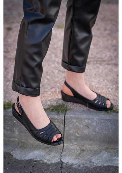 Ortopedik Anne Sandalet Rahat Yumuşak Ayakkabı 38-39-40-41-42 Numara Siyah fiyatları