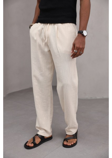 Rahat Kesim Düz Paça %100 Cotton Bağcıklı Erkek Pantolon fiyatları