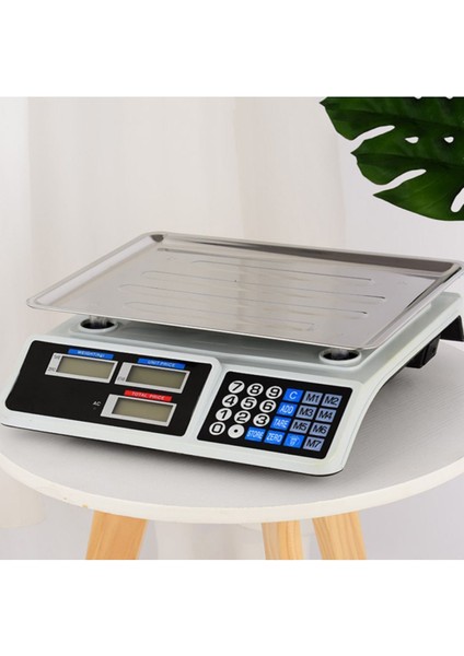 40 kg Şarjlı Elektronik Dijital Hassas Mutfak Manav Bakkal Kasap Terazisi Çukur Kefeli