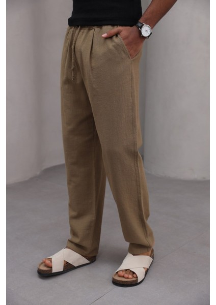 Rahat Kesim Düz Paça %100 Cotton Bağcıklı Erkek Pantolon fiyatları