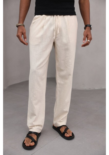 Rahat Kesim Düz Paça %100 Cotton Bağcıklı Erkek Pantolon