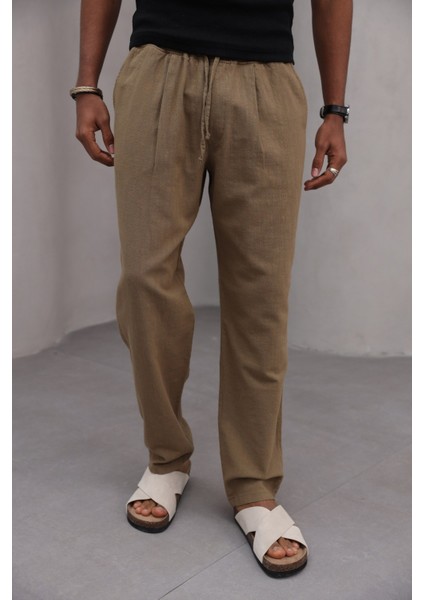 Rahat Kesim Düz Paça %100 Cotton Bağcıklı Erkek Pantolon
