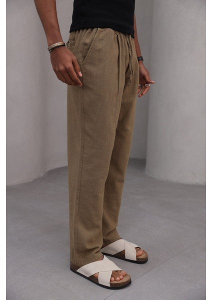 Rahat Kesim Düz Paça %100 Cotton Bağcıklı Erkek Pantolon