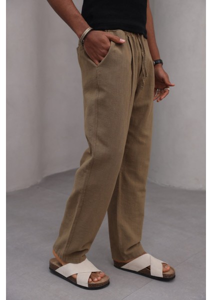 Rahat Kesim Düz Paça %100 Cotton Bağcıklı Erkek Pantolon