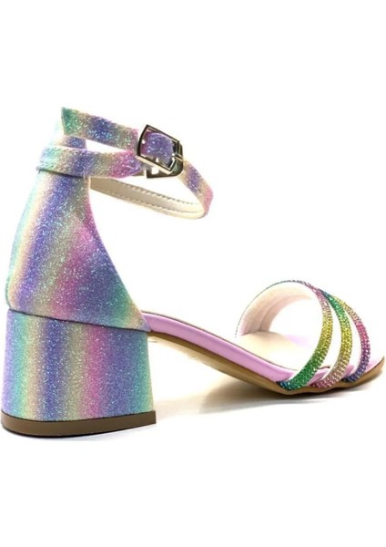 Taş Biye Detaylı Tokalı Çocuk Abiye Ayakkabı Çok Renkli fırsatları