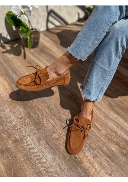 Mimi Süet Deri Taba Kadın Loafer