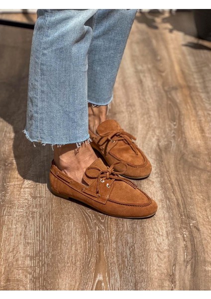 Mimi Süet Deri Taba Kadın Loafer