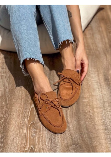 Mimi Süet Deri Taba Kadın Loafer