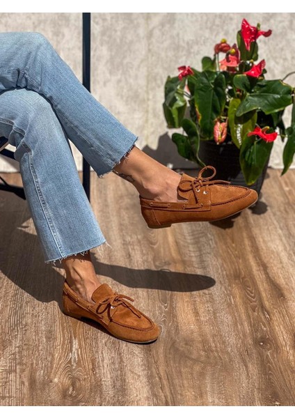 Mimi Süet Deri Taba Kadın Loafer