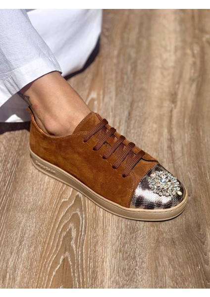 Noura Taş Detaylı Deri Kadın Sneaker