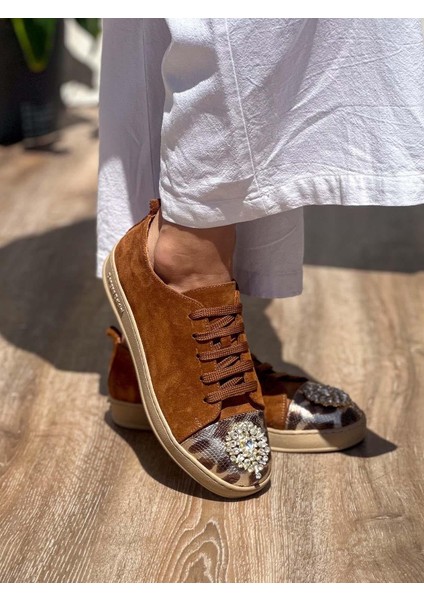 Noura Taş Detaylı Deri Kadın Sneaker indirimleri