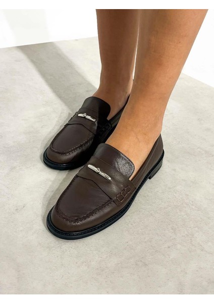 Delos Deri Toka Detaylı Acı Kahve Kadın Loafer