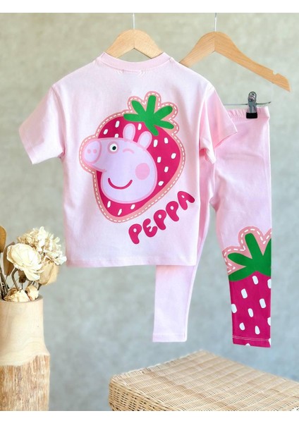 Peppapig Çilek Detaylı Kız Çocuk Alt Üst Takım modelleri