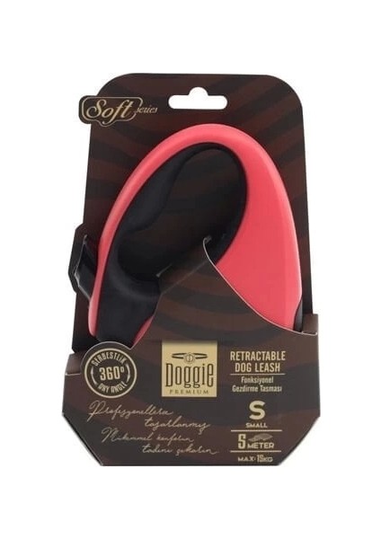 Doggie Soft Otomatik Köpek Uzatma Tasması Small Pembe 15 kg 5 mt