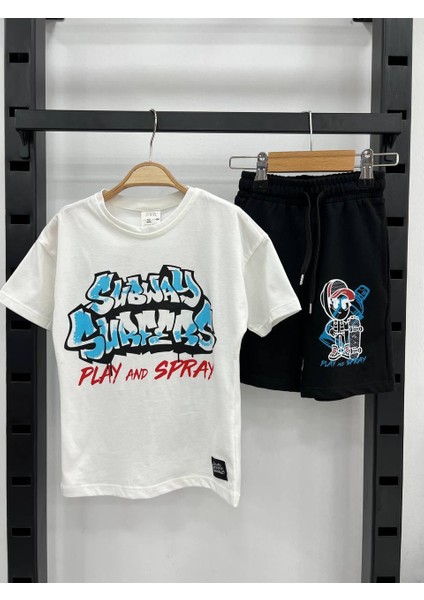 Erkek %100 Pamuklu T-Shirt Şort Takım