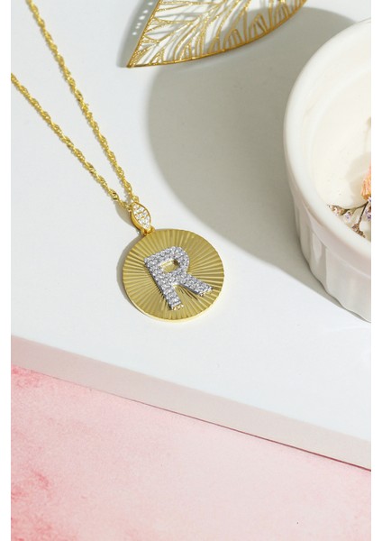 Kadın 925 Ayar Zirkon Taşlı Kişiye Özel Harf Kolye (V) fiyatları