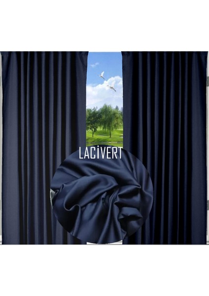 Blackout Karartma Fon Perde.lacivert Renk.4 Farklı Ölçü.pilesisiz Düz Dikim