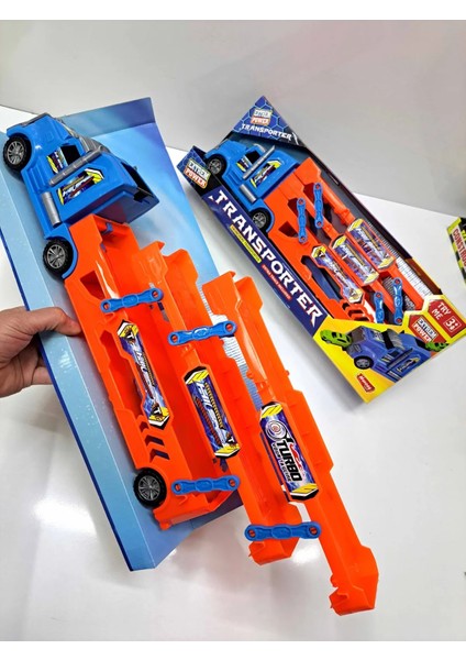 Erkek Çocuk Oyuncak 4 Katlı Oto Taşıyıcı Tır 55X15CM Araç Kaydırmalı ve Rampalı