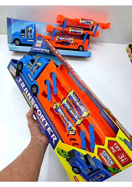 Erkek Çocuk Oyuncak 4 Katlı Oto Taşıyıcı Tır 55X15CM Araç Kaydırmalı ve Rampalı