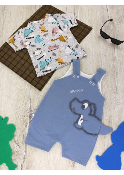 Dino Iki Parça Tulum Erkek Bebek Çocuk 6 Ay, 9 Ay, 12 Ay