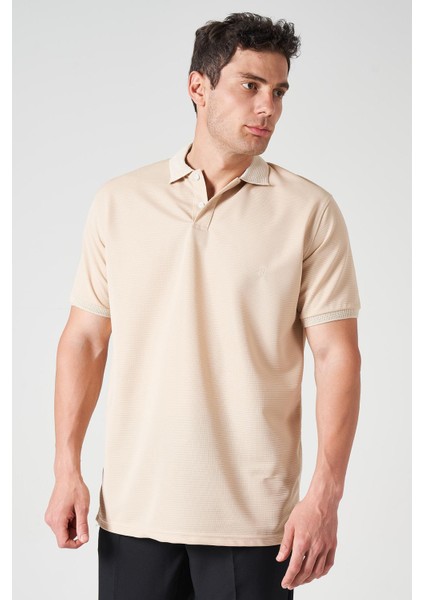Erkek Bej Ayaklı Yaka Ottoman Basic Tişört fiyatları