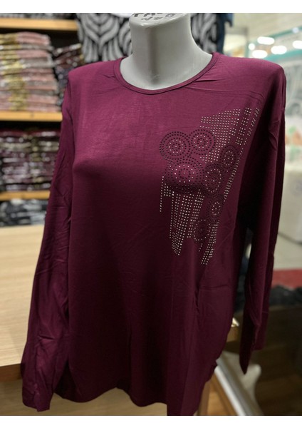 Kadın Likralı Taşlı Penye Bluz fiyatları