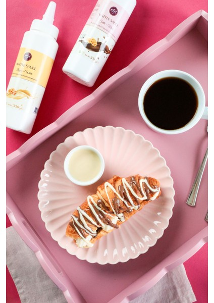 Beyaz Sos 330 GR Glutensiz Waffle Krep Pankek Tatlı Dondurma Pasta Sosu fırsatları