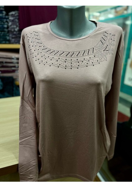 Kadın Likralı Taşlı Penye Bluz fiyatları