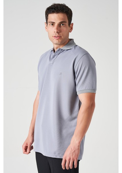 Erkek Boyalı Gri Ayaklı Yaka Ottoman Basic Tişört modelleri