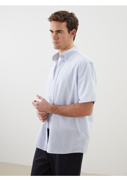 Lcw Vision Regular Fit Kısa Kollu Keten Karışımlı Erkek Gömlek (S5)