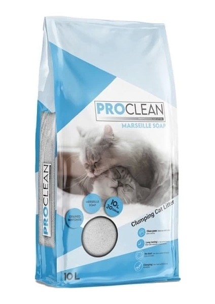 Proclean Marsilya Sabun Kokulu Topaklanan Kedi Kumu Kalın Taneli 10 Lt