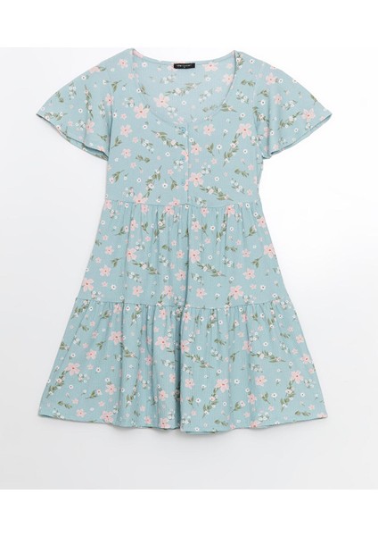 Lcw Comfort U Yaka Çiçekli Mini Elbise (S5)