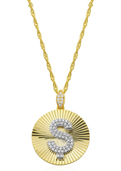 Kadın 925 Ayar Zirkon Taşlı Kişiye Özel Harf Kolye (Ş) fırsatları