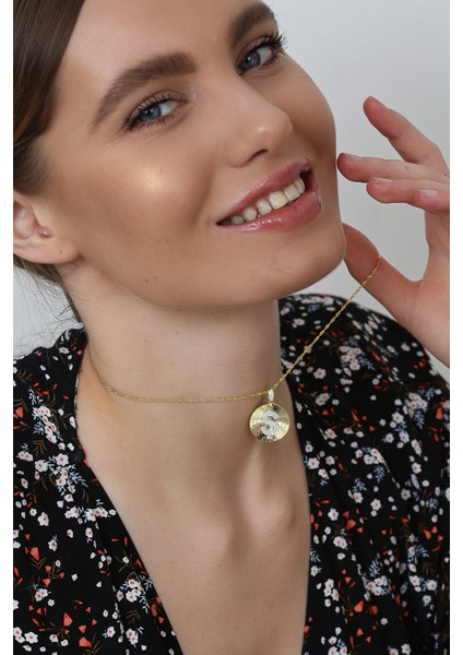 Kadın 925 Ayar Zirkon Taşlı Kişiye Özel Harf Kolye (Ş) fiyatları