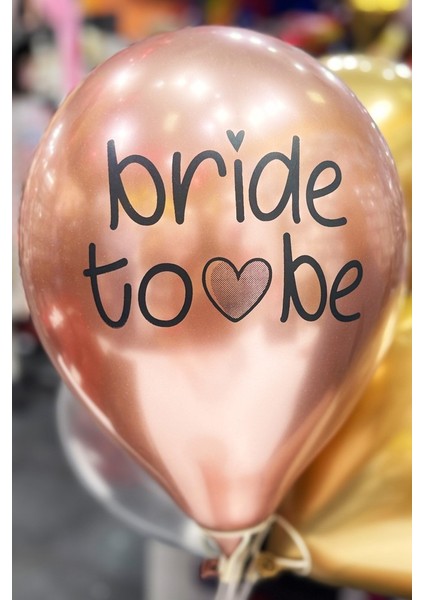 Bride Balon Krom Rosegold 5'li 12 Inç