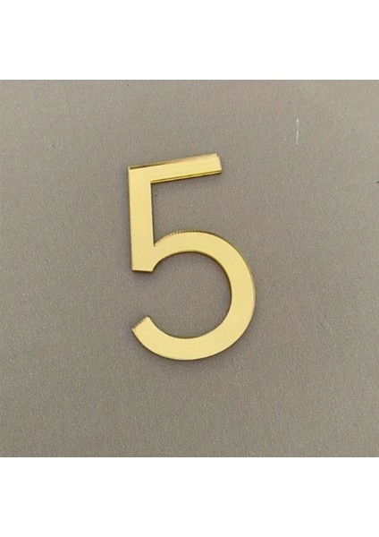 Daire Numarası 1 mm Gold Ayna Pleksi Yapışkanlı No -5 Beş