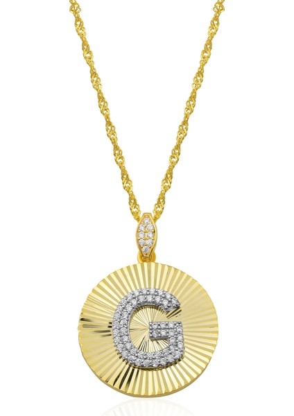 Kadın 925 Ayar Zirkon Taşlı Kişiye Özel Harf Kolye (G) fırsatları