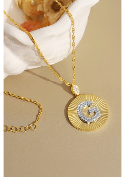 Kadın 925 Ayar Zirkon Taşlı Kişiye Özel Harf Kolye (G) modelleri