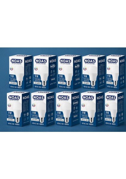 Tasarufflu LED Ampul 9W 12 ' Li 6500 K Beyaz Işık %85 Tasarruf Uzun Ömürlü LED Ampul