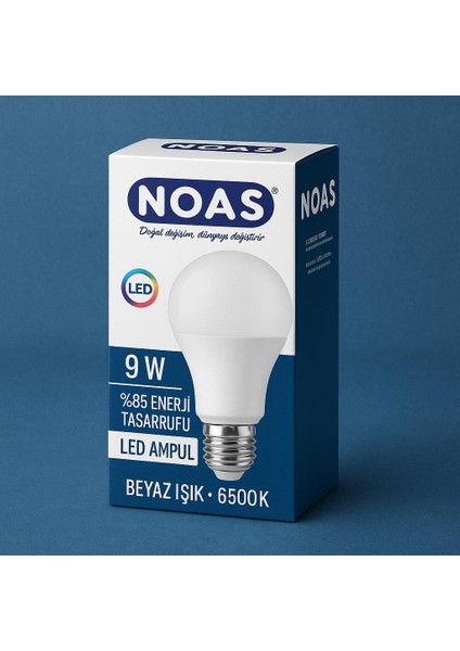 Tasarufflu LED Ampul 9W 12 ' Li 6500 K Beyaz Işık %85 Tasarruf Uzun Ömürlü LED Ampul