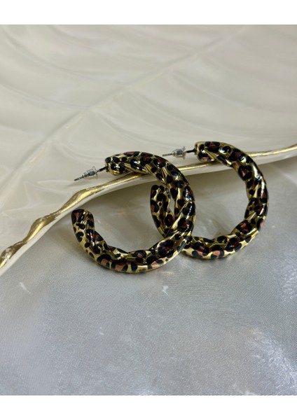 Leopar Desenli Bijuteri Küpe