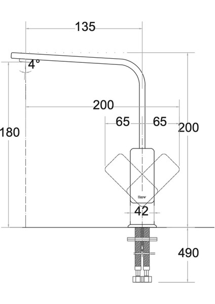 Kare Siera Mix Lavabo Bataryası Kısa Borulu fiyatları